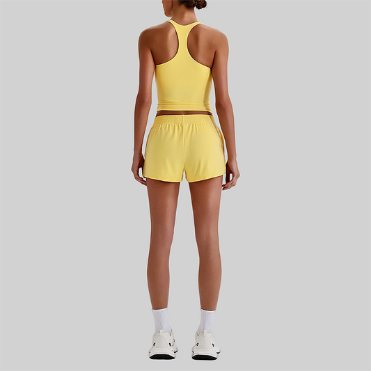 Wholesale Naked-Feel Racerback Sports Bra & High-Waist Biker Shorts Set – Sculpting Yoga 2-Piece