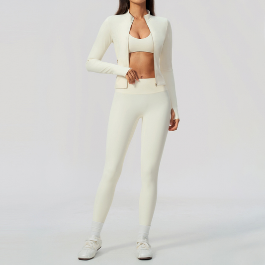 Wholesale Women's Three-Piece Activewear Set – Bra, Jogger Pants & Jacket