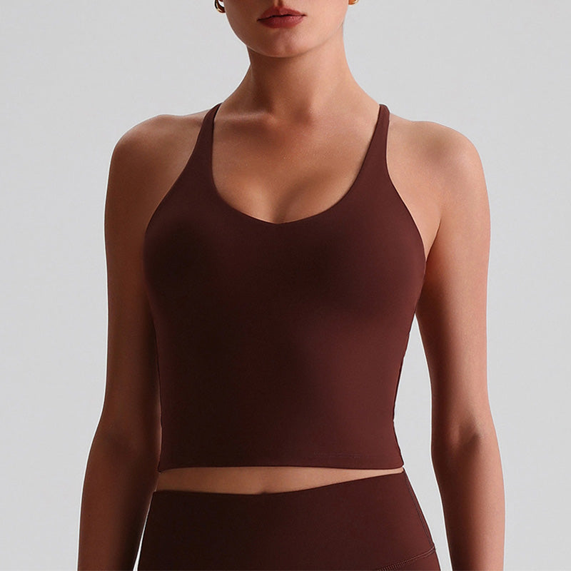 Cross-Back Sport Bra with Removable Pads