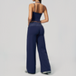 Wholesale Women's Polka Dot & Stripe Yoga Set Tank Top & Wide-Leg Pants w/ Chest Pad