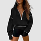 Wholesale pullover hooded half-zip sweatshirt