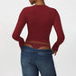 Snug-Fit V-Neck Long Sleeve
