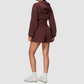 Wholesale Women's Relaxed Fleece-Lined  Zip Up Hoodie & Sweat Shorts Set