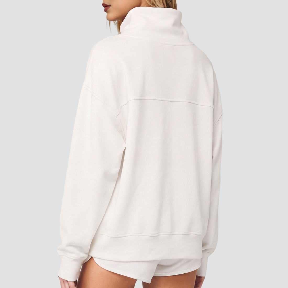 Wholesale Women's Mock Neck Casual Long-Sleeved Sweatshirt