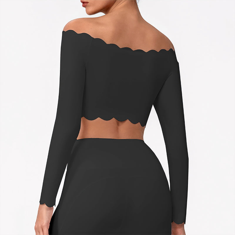 Wholesale off-the-shoulder long-sleeved tops