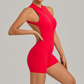 Wholesale Half zip Integrated hip lifting jumpsuit