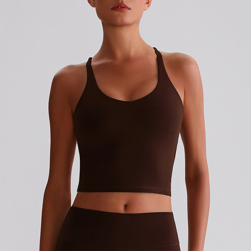 Cross-Back Sport Bra with Removable Pads