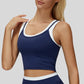 Two-piece contrasting sports tank top