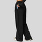 High-waisted wide-leg casual straight-leg pants