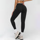 Women's contrasting color cross-waist leggings