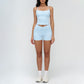 Racerback tank top + high-waisted shorts 2-piece set