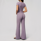 Wholesale Women's Buttery Soft Short Sleeve Crop Top & Flare Pants Yoga Set