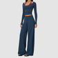 Wholesale Women’s Long-Sleeve & Wide-Leg Yoga Pants Set