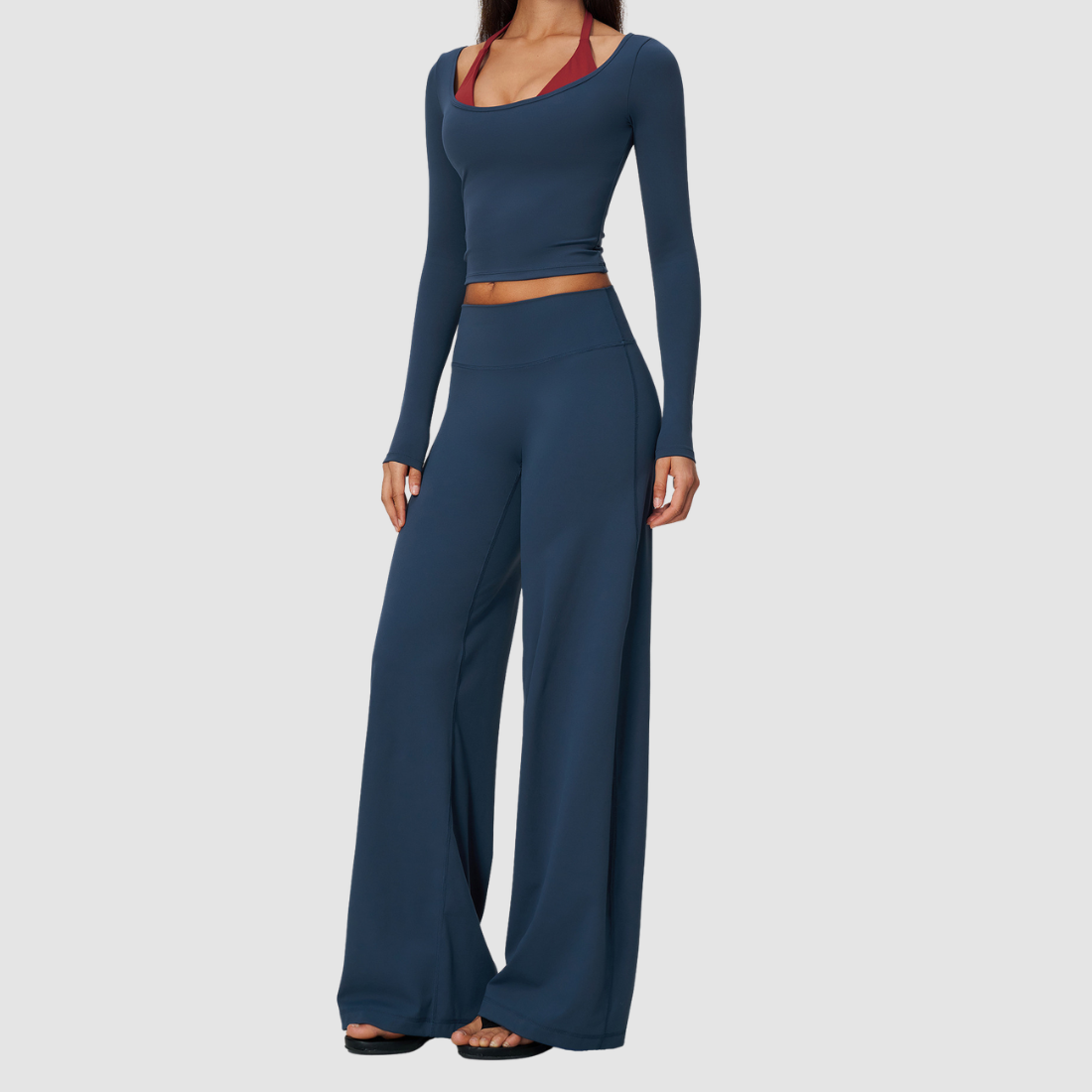 Wholesale Women’s Long-Sleeve & Wide-Leg Yoga Pants Set