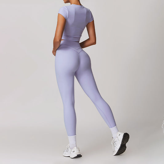 Wholesale Fitness Brushed Short Sleeve Yoga | Wonderxfans bulk activewear