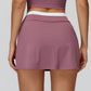 Fake two-piece contrasting skirt with anti-exposure design