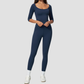 Wholesale Women's Mid-Sleeve Long Pants Yoga Set
