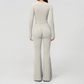 Wholesale Women's Cream-Feel Fleece Long Sleeve Top & High waisted flared Pants Set