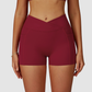 Wholesale women's solid color high-waisted shorts