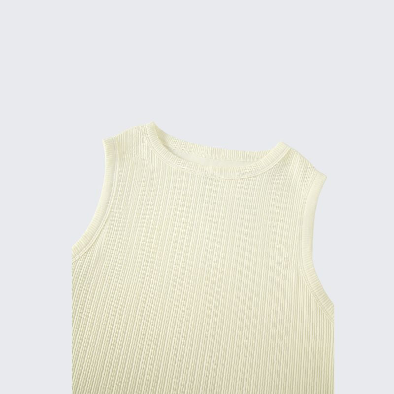 Wholesale loose crew neck tank top + wide-leg pants