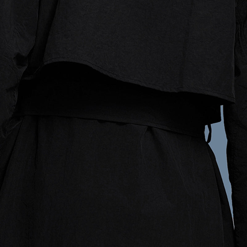 Belted mid-length trench coat for women