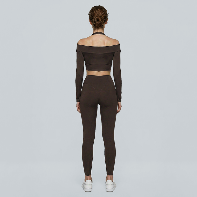 High-Elastic Quick-Dry Bare-Skin Long Sleeve Cover-Up + Bra + Leggings 3-piece set