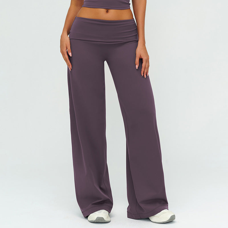 High-waisted loose wide-leg pants