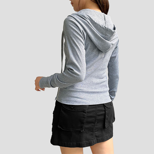 Wholesale Women's American Style Cropped Zip-up Jacket – Vintage American style cropped Jacket