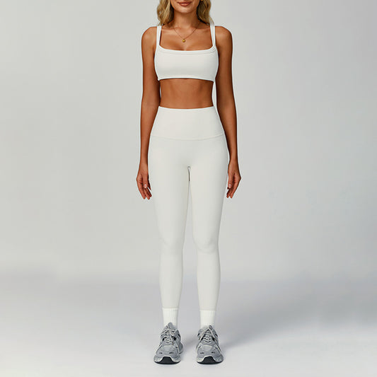 BRA STATH Sports Sports + Leggings de cintura alta Conjunto de 2 peças