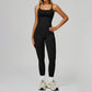 Seamless thin straps tank top + High-waisted leggings 2-Piece Set