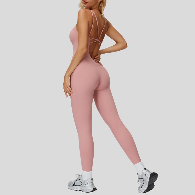 Slimming jumpsuit with cutout back