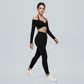 High-Elastic Quick-Dry Bare-Skin Long Sleeve Cover-Up + Bra + Leggings 3-piece set