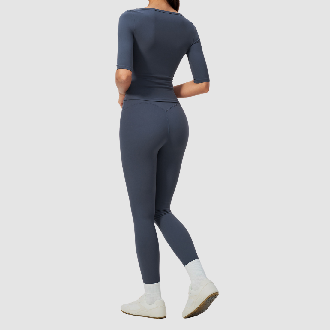 Wholesale Women’s Mid-Sleeve Top & High-Waist Leggings Yoga Set