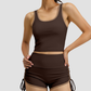 Wholesale Women's High-Support Sports Bra & Shorts Yoga Set w/ Chest Pad