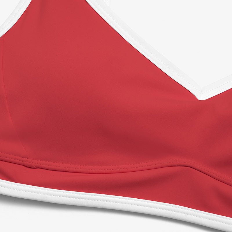 Women's Contrast Color Thin Strap Sports Bra