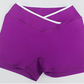 Wholesale High-Waist Contour Yoga Set – Color-Block Sports Bra & Booty Shorts