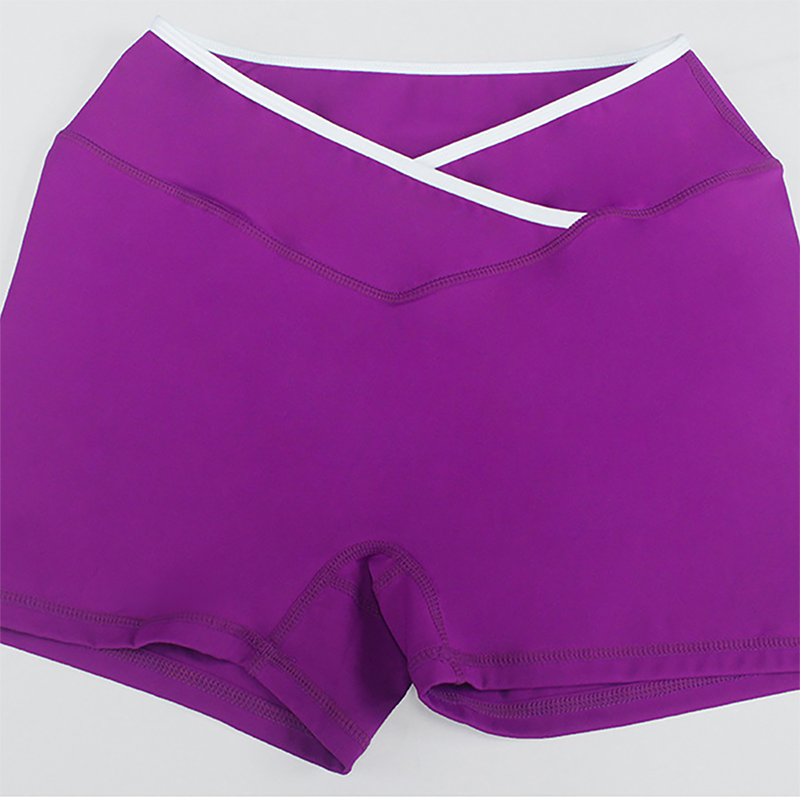 Wholesale High-Waist Contour Yoga Set – Color-Block Sports Bra & Booty Shorts