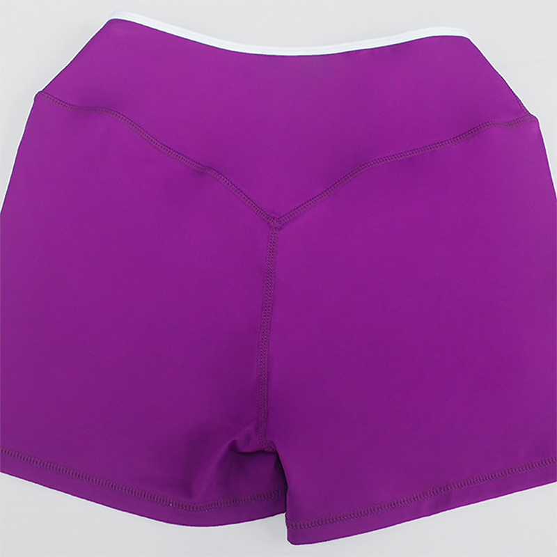 Wholesale High-Waist Contour Yoga Set – Color-Block Sports Bra & Booty Shorts