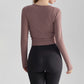 Slimming Round Neck Long-Sleeve Yoga Top