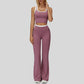 Two-piece contrasting sports tank top+port slightly flared pants 2-piece set
