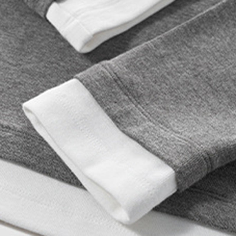 Two-piece look V-neck contrast color top