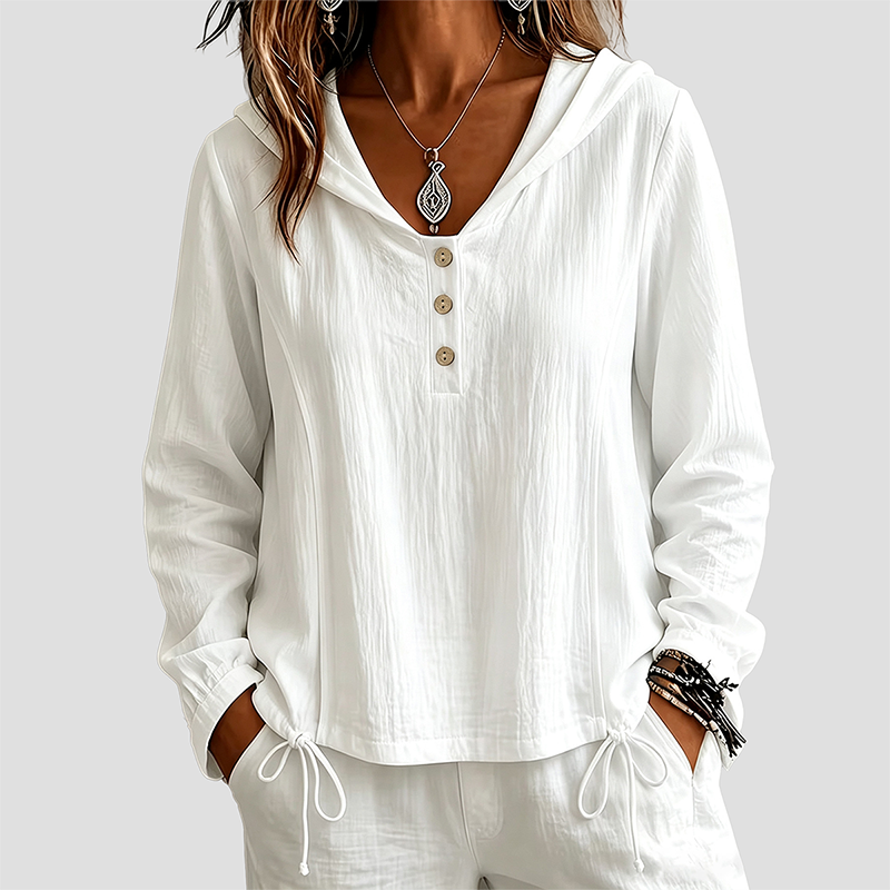 Wholesale Women's Fashion Casual Button Hooded Long Sleeve Shirt – European style fashion casual shirt