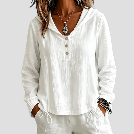 Wholesale Women's Fashion Casual Button Hooded Long Sleeve Shirt – European style fashion casual shirt