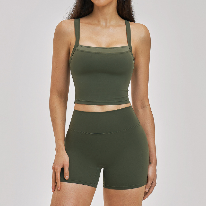 Wholesale Solid Color Tank Top + Quick-Drying Shorts Tennis Set
