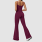 Wholesale Seam-Detail Racerback Tank Top & High-Waist Flare Leggings Set – Brushed Yoga 2-Piece