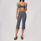 Wholesale Women's High-Impact Sports Bra & Capri Pants Yoga Set with Chest Pad