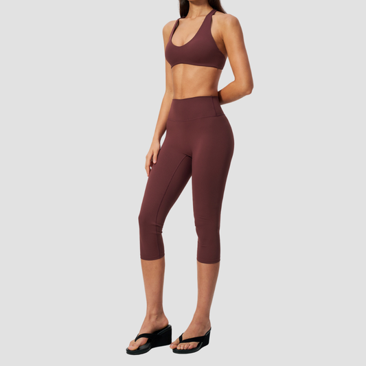 Wholesale Women V-Neck Crisscross Back High Waist Butt Lift Cropped Pants Sports Set