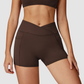 Wholesale women's solid color high-waisted shorts