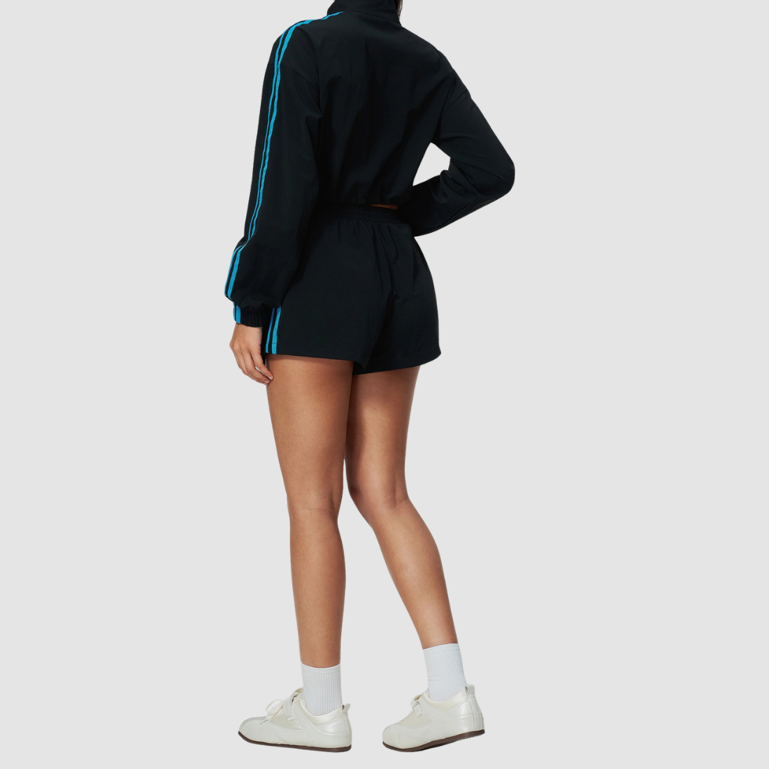 Wholesale Women's Stand-Collar Jacket and Shorts Set
