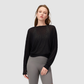 Wholesale Women's Slub-Texture Long-Sleeve Yoga Top – Loose Running Cover-Up